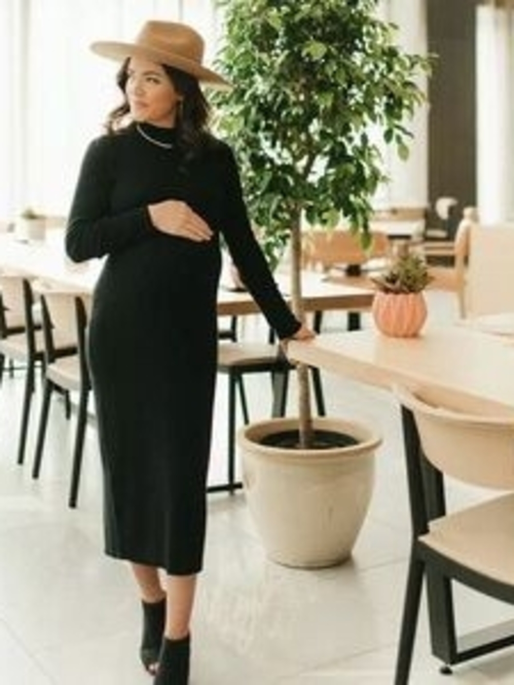 Kindred Bravely Black Maternity & Nursing Knit Midi Dress & Sweater